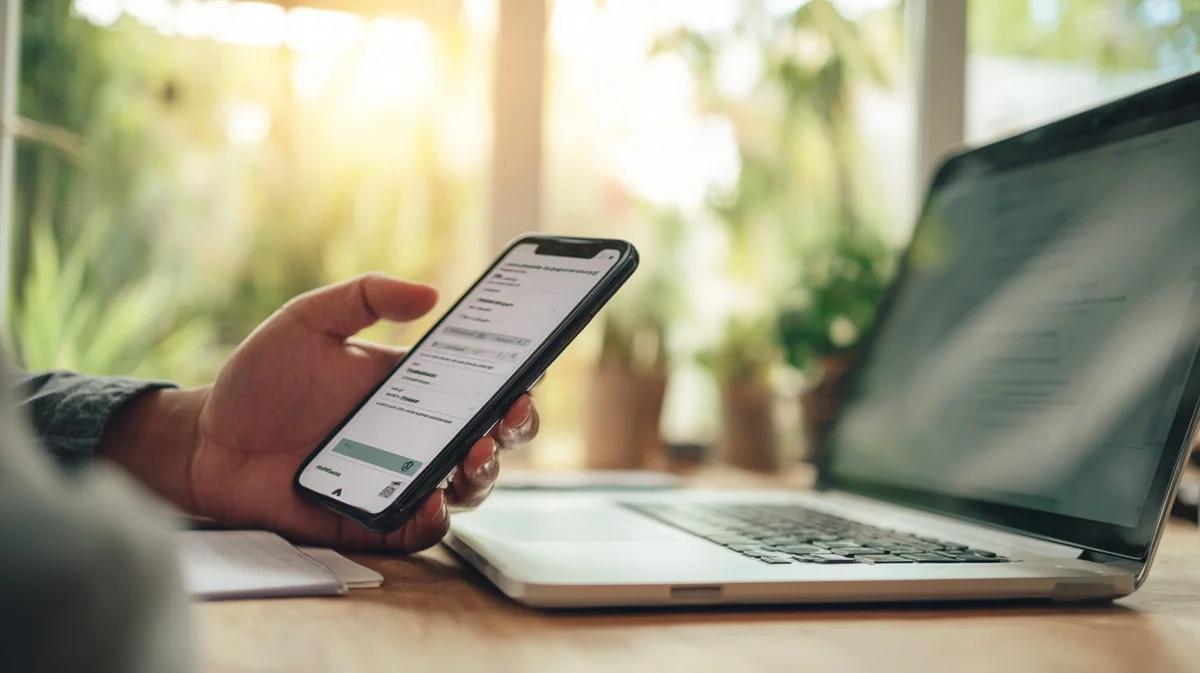 Applicant filling out Lion Loans payday loan application with bad credit on smartphone